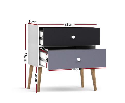 Scandinavian Bedside Tables Drawers Storage Cabinet - Evopia