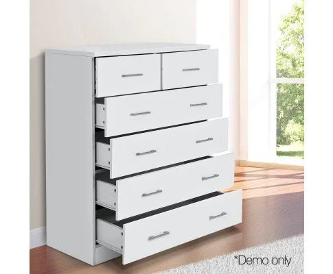 Tallboy 6 Drawers Storage Cabinet White - Evopia
