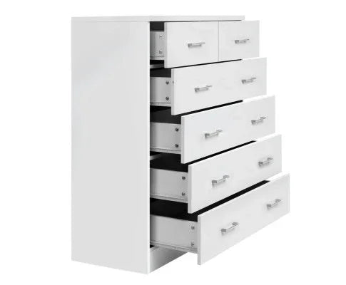 Tallboy 6 Drawers Storage Cabinet White - Evopia